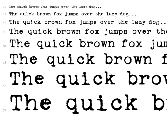 Corona 3 Typewriter font waterfall